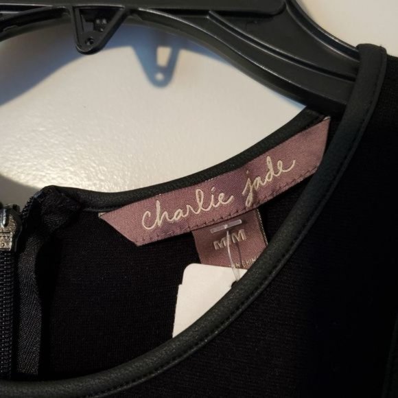 NWT! Bodycon Dress with Faux Leather Detail - Picture 5 of 5